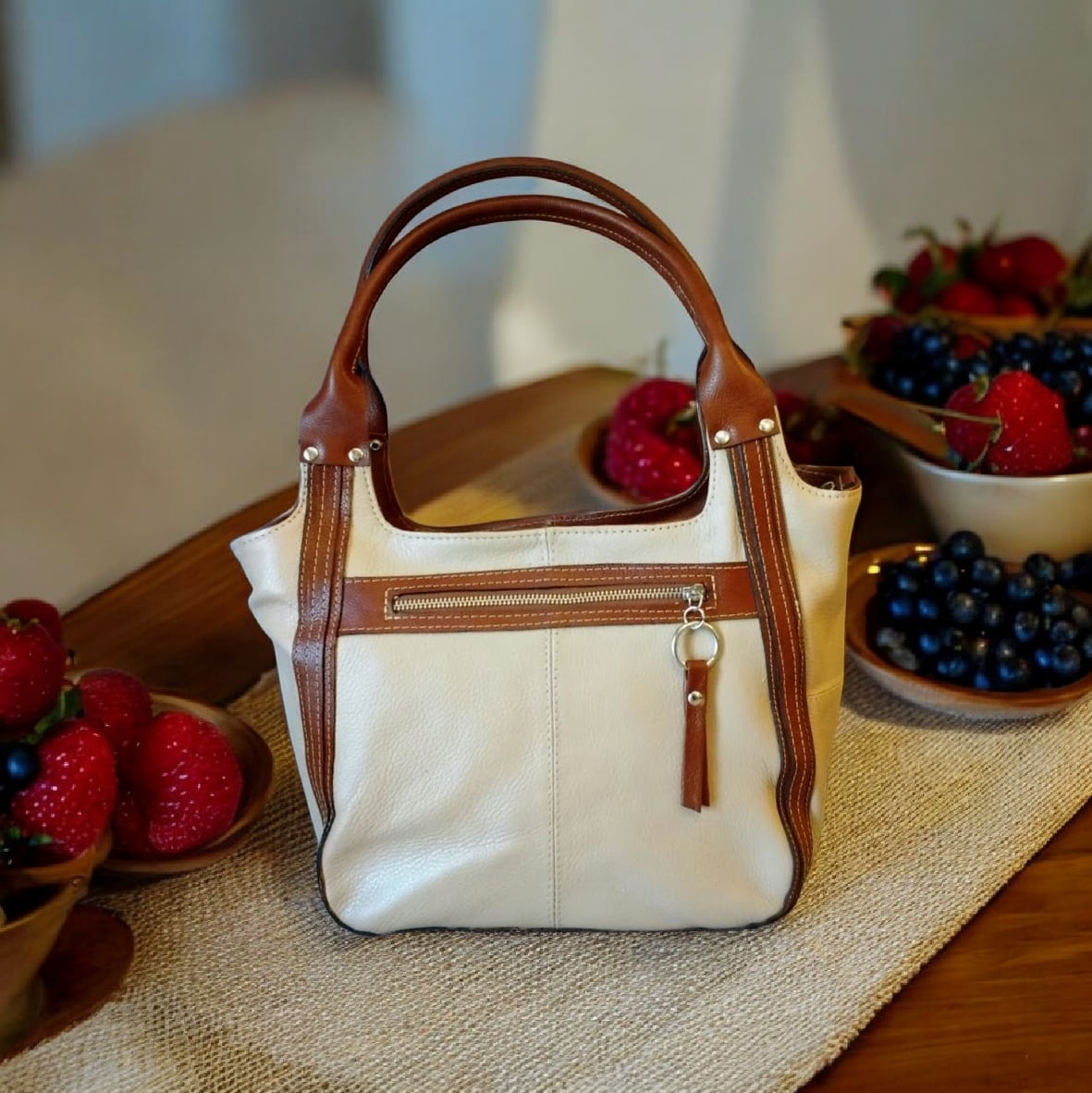 JULIE BOLSAS DE COURO LEGÍTIMO PATCHWORK ARTESANAL