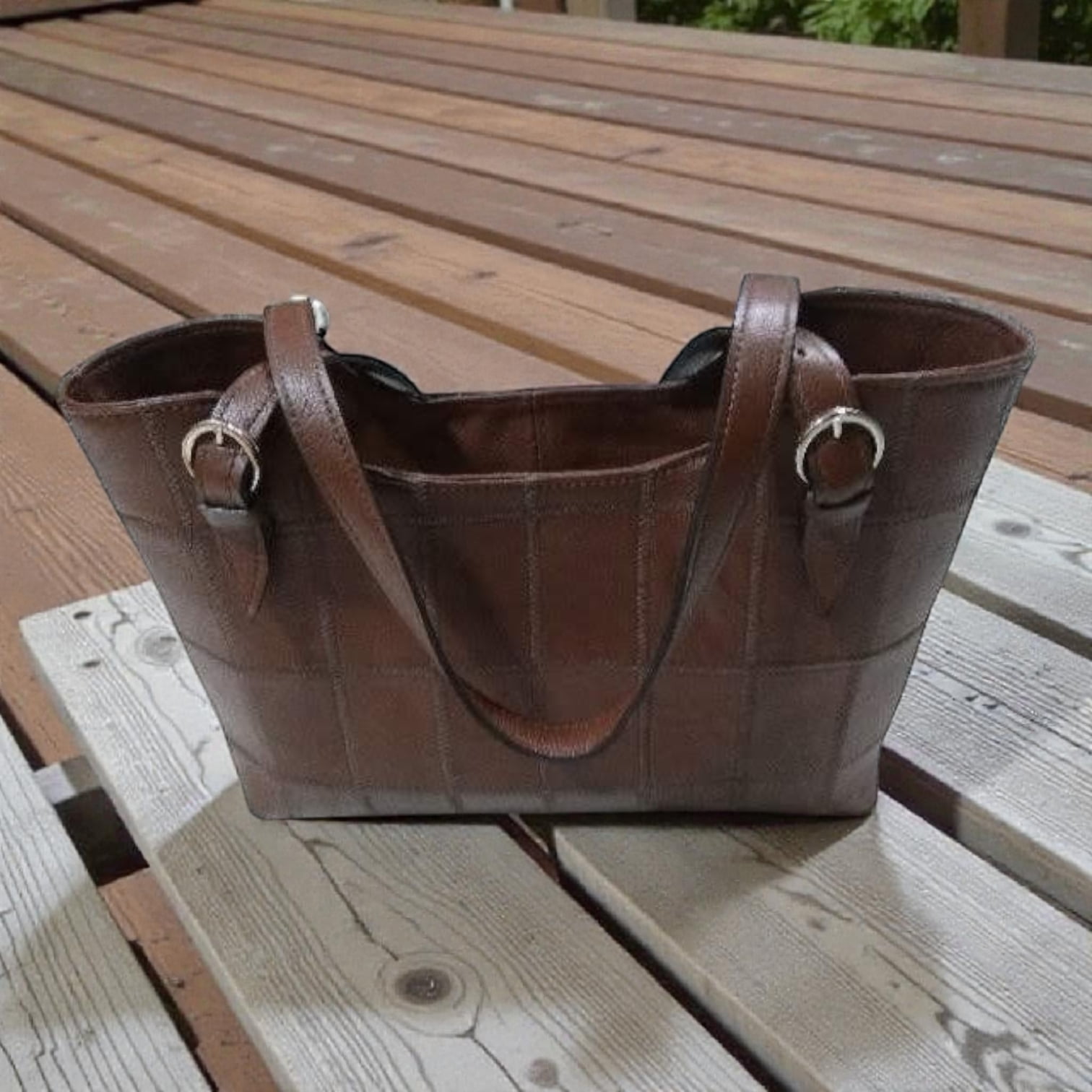 bolsa de couro legítimo patchwork vermelha