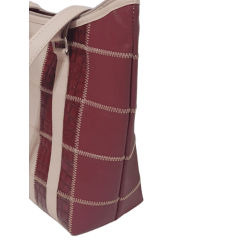 Bolsa de couro grande em patchwork