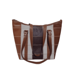 Bolsa de couro grande em patchwork