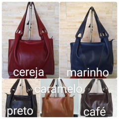 Bolsa Feminina de couro legítimo macio grande elegante casual