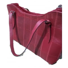bolsa de couro legítimo patchwork vermelha