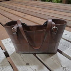 bolsa de couro legítimo patchwork vermelha