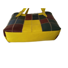 Bolsa de Couro Legitimo Retalhos selecionados / estruturada/ colorida